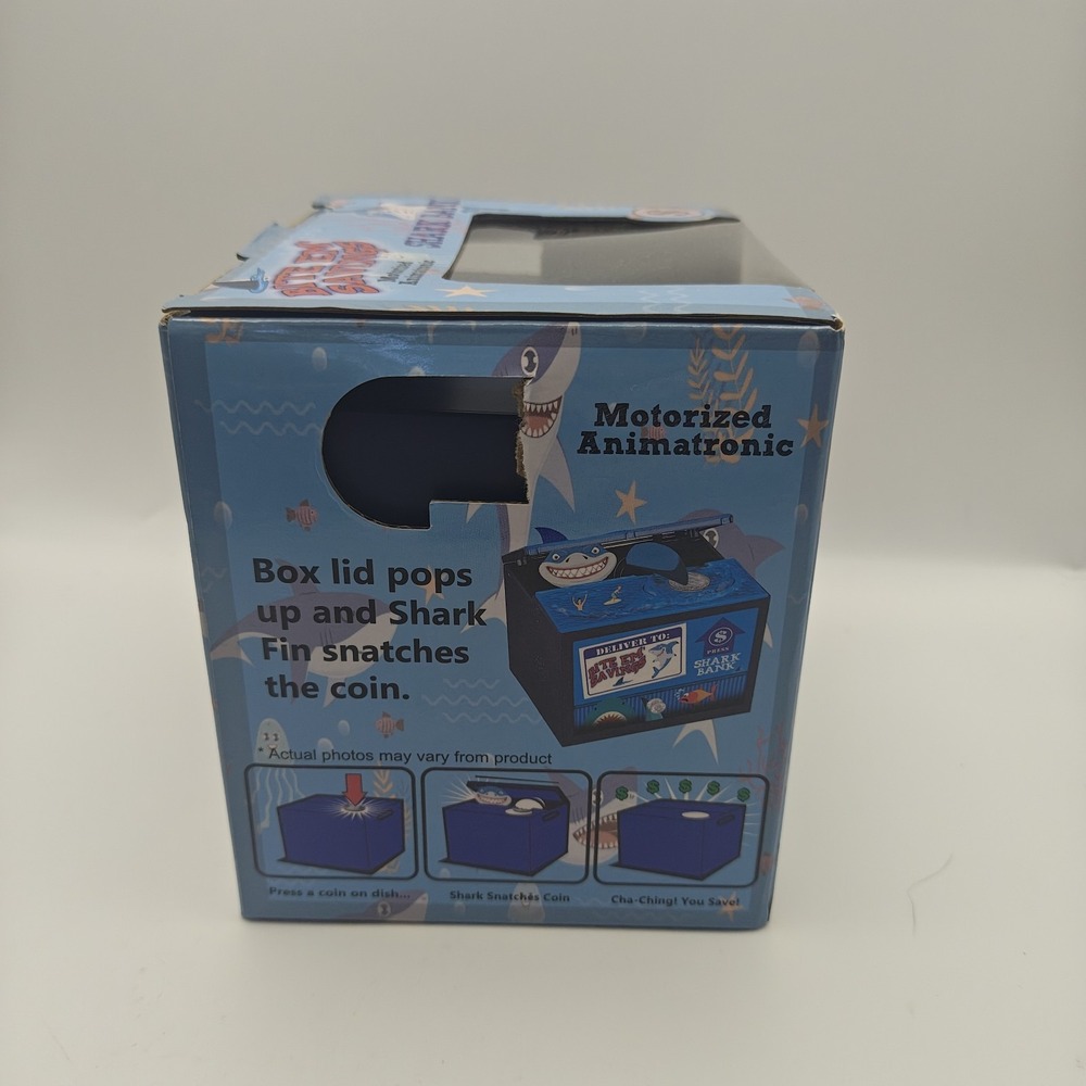 Motorized Animatronic Shark Bank Coin Grabber Working Needs Batteries C5 - Picture 4 of 7
